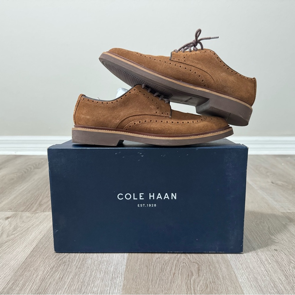 Cole Haan Brown Suede Oxford Brogues